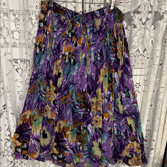 Studio West Purple Floral A-Line Skirt - Picture 3 of 5